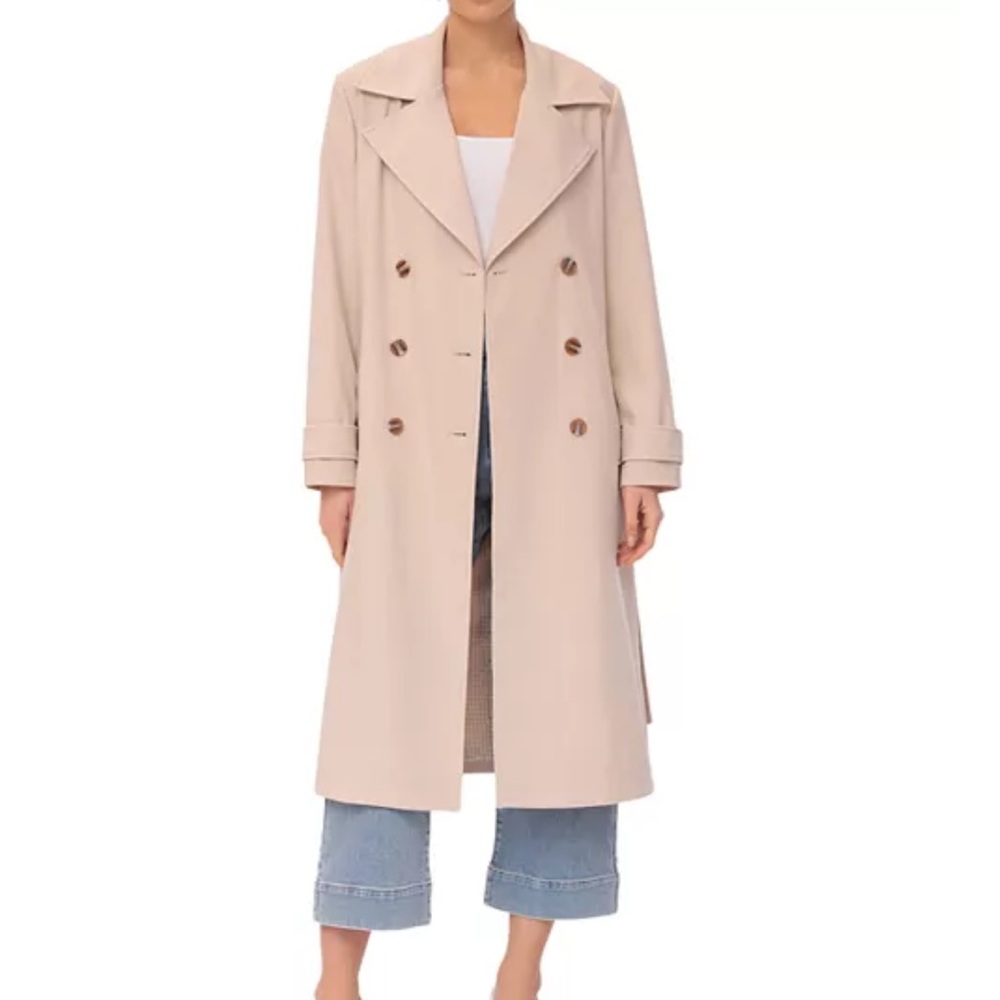New Beware Bagatelle Collection Beige Tan Natural Trench Coat